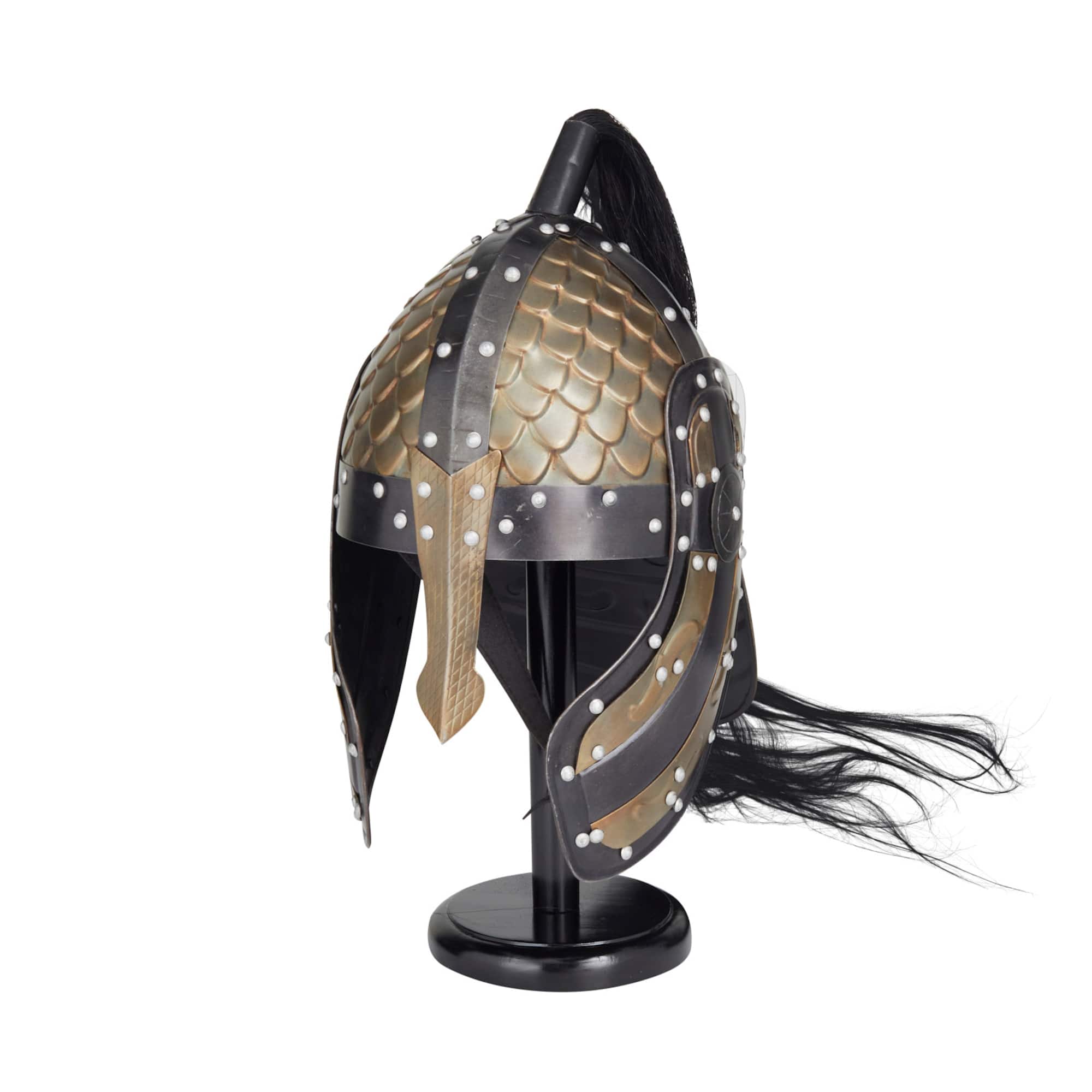 Black Metal Vintage Helmet, 18" x 10" x 12"